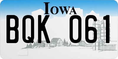 IA license plate BQK061