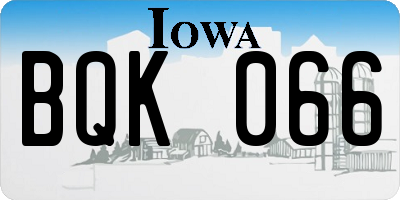 IA license plate BQK066