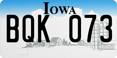 IA license plate BQK073