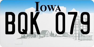 IA license plate BQK079