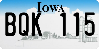 IA license plate BQK115