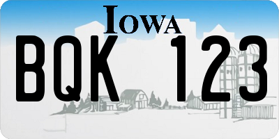 IA license plate BQK123
