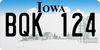 IA license plate BQK124