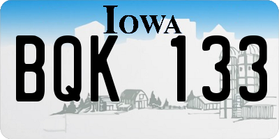 IA license plate BQK133