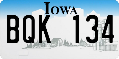 IA license plate BQK134