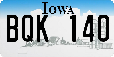 IA license plate BQK140