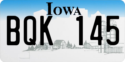 IA license plate BQK145