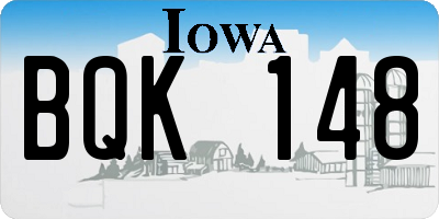IA license plate BQK148