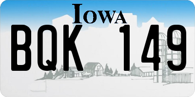 IA license plate BQK149