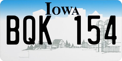IA license plate BQK154