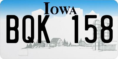 IA license plate BQK158