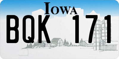 IA license plate BQK171