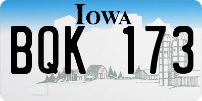 IA license plate BQK173