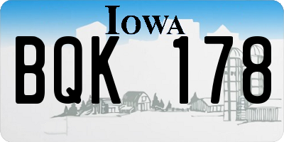 IA license plate BQK178