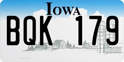 IA license plate BQK179