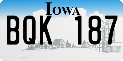 IA license plate BQK187