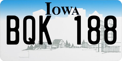 IA license plate BQK188
