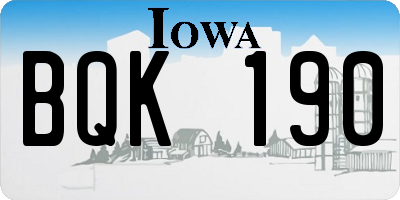 IA license plate BQK190