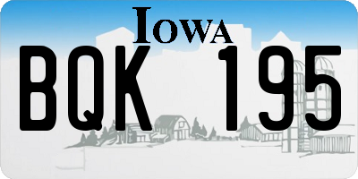 IA license plate BQK195