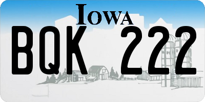 IA license plate BQK222