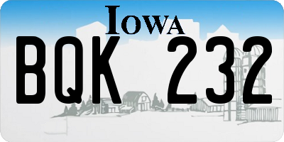IA license plate BQK232