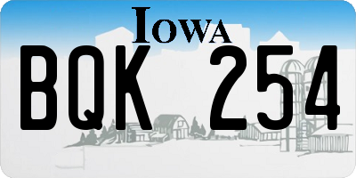 IA license plate BQK254