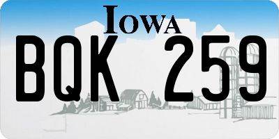 IA license plate BQK259