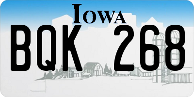 IA license plate BQK268