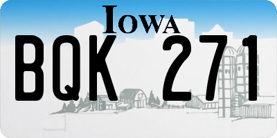 IA license plate BQK271