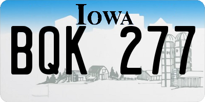 IA license plate BQK277