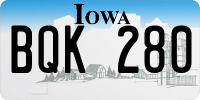 IA license plate BQK280