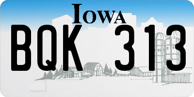IA license plate BQK313