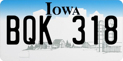 IA license plate BQK318