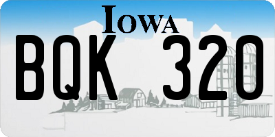 IA license plate BQK320
