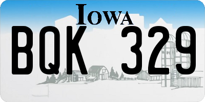 IA license plate BQK329
