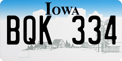 IA license plate BQK334