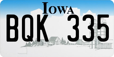 IA license plate BQK335