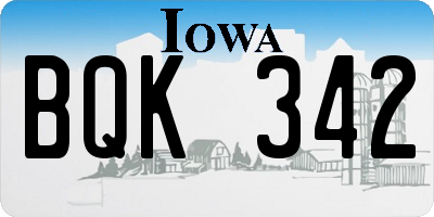 IA license plate BQK342