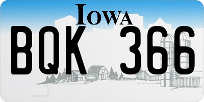 IA license plate BQK366
