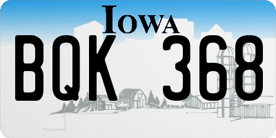 IA license plate BQK368