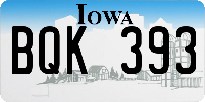IA license plate BQK393