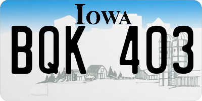 IA license plate BQK403
