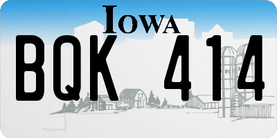 IA license plate BQK414