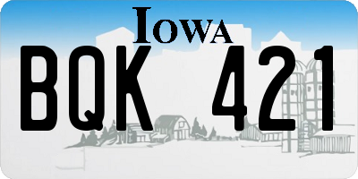 IA license plate BQK421