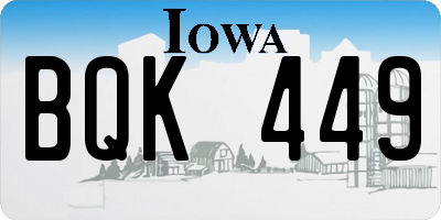 IA license plate BQK449