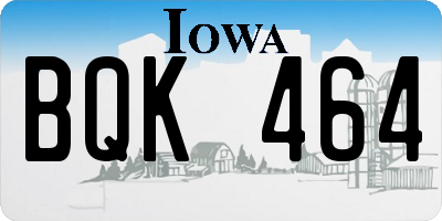 IA license plate BQK464