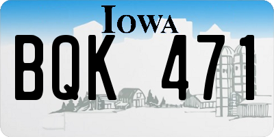 IA license plate BQK471