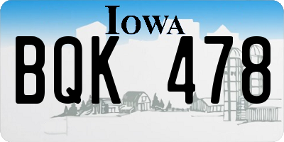 IA license plate BQK478