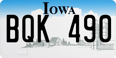 IA license plate BQK490