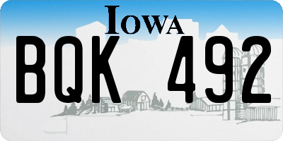 IA license plate BQK492